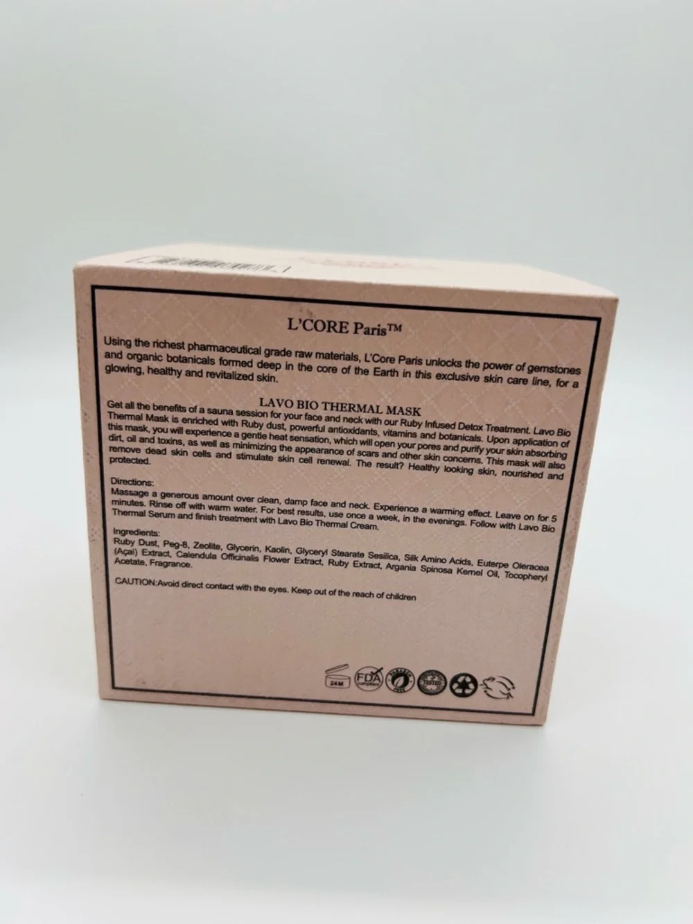 L’CORE Paris LAV'O Bio Thermal Mask - 1.7 oz. NIB